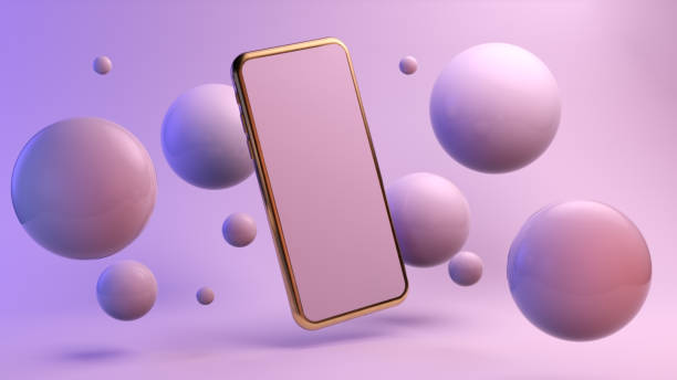 istock Golden mobile and reflective spheres 1305999726