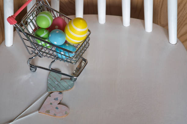 Easter eggs in the shopping cart