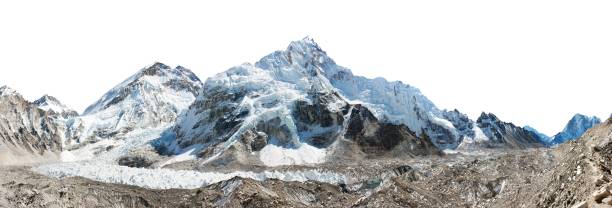 istock Mount Everest and Nuptse isolated on white sky 1306001253