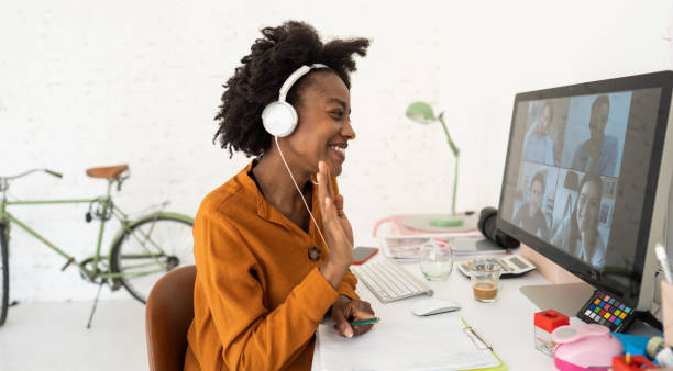 istock Having a virtual meeting with my coworkers 1306002544