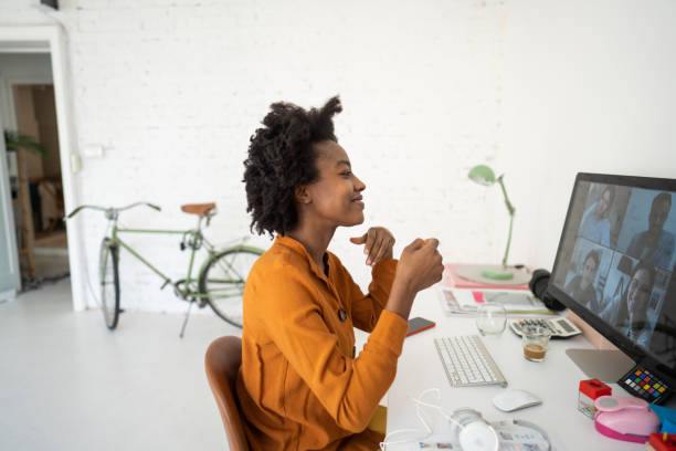 istock Having a virtual meeting with my coworkers 1306002545