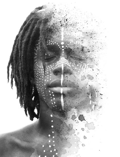 istock A young man's black and white conceptual paintogrphy portrait 1306003575