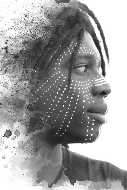 istock A profile portrait with black in splashes 1306003636