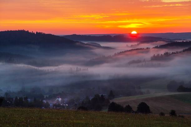 istock Morning panoramic sunset view from zdarske vrchy 1306004051