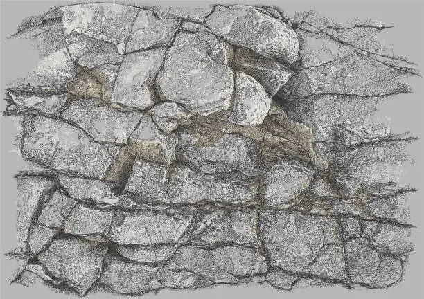 Vector illustration of Rock Cliff Face