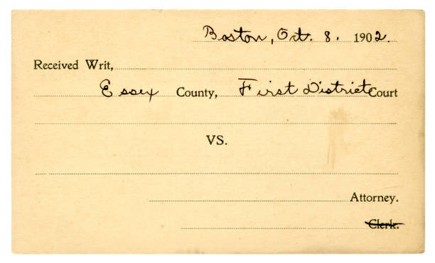 istock Form from Boston (USA) First District Court, 1902 1306009818