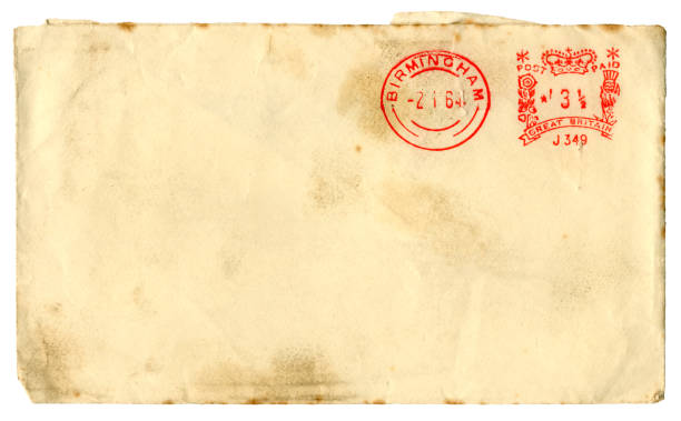 istock Stained old envelope posted in Birmingham, England, in 1964 1306009968