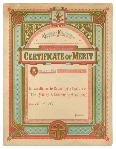 certificato di temperanza, 1915 - temperance foto e immagini stock