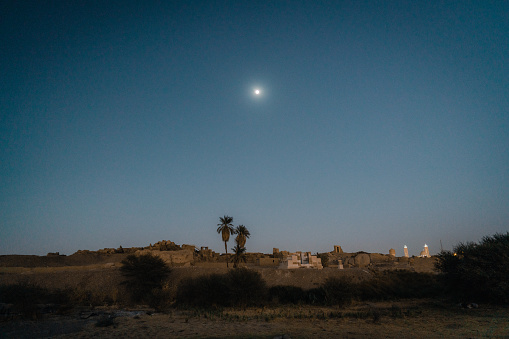 Scenic view of Siwa oasis at  night
