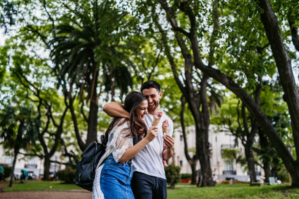 istock Happy couple eating ice cream 1306011004
