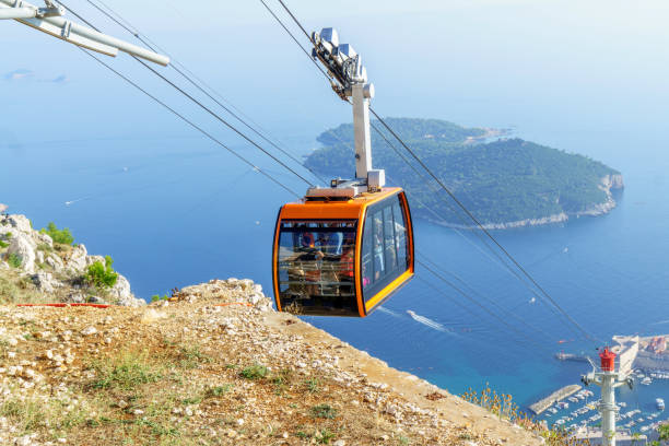 istock Cable car rising above Dubrovnik 1306013793