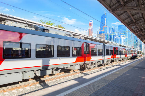 istock Ring railway line MCC in Moscow. 1306017476