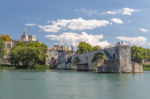 Pont Saint Benezet bridge over the rhone river in the Provence in France, Europe