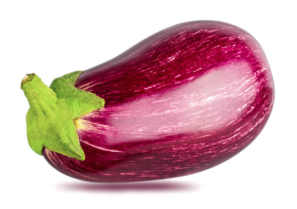 istock Red eggplant isolated on white background with clipping path 1306020825