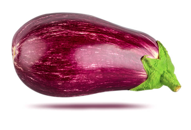 istock Red eggplant isolated on white background with clipping path 1306020846