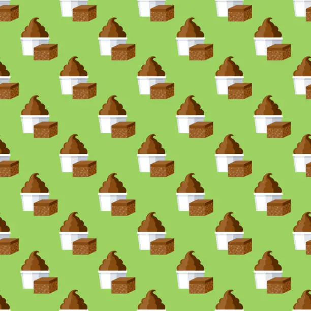 Vector illustration of Brownie Ice Cream Pattern