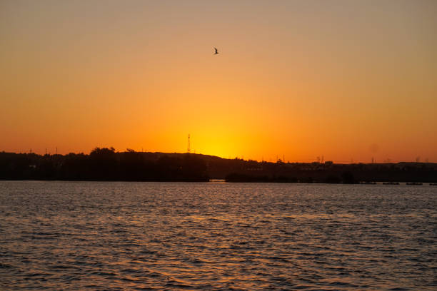 beautiful Sunset on the River Nile stock photo
