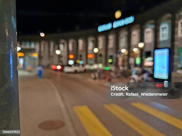 Zurich Enge Railway Station Stock Photo - Download Image Now - Architecture, Blurred Motion, Building Exterior