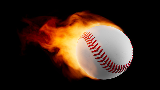 Burning baseball ball
