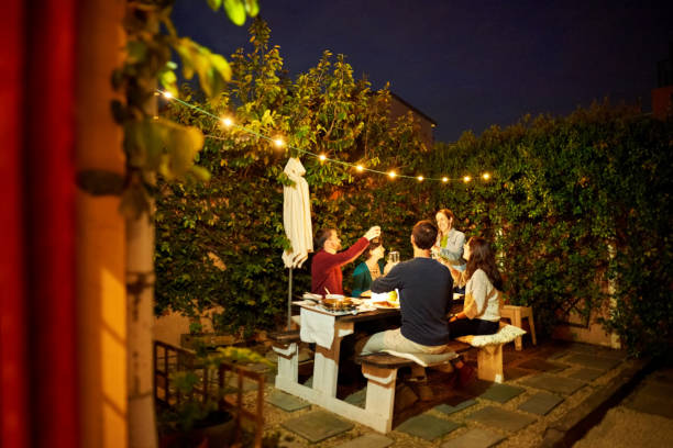 istock Friends making a toast together in a party 1306027539