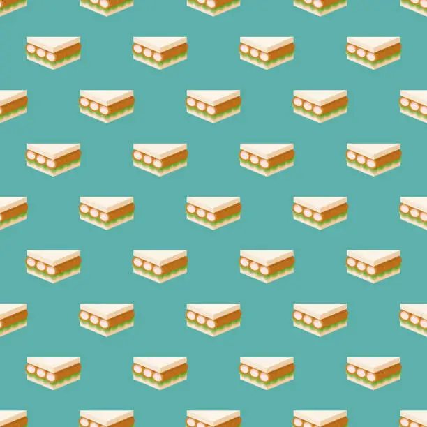 Vector illustration of Ebi Katsu Japanese Sandwich Pattern