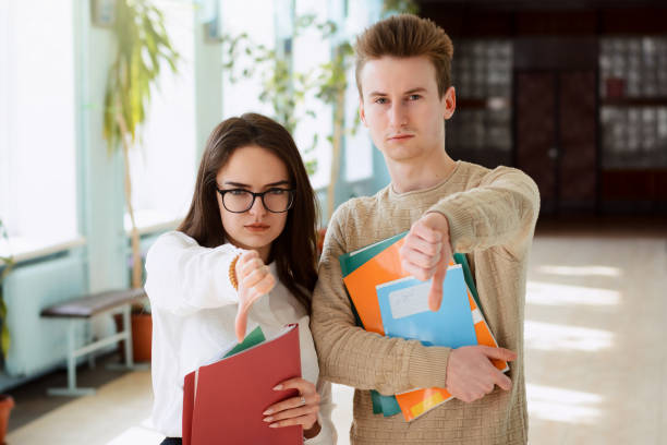 istock Students of university are not satisfied with their academic performance and bad conditions in campuses 1306046607