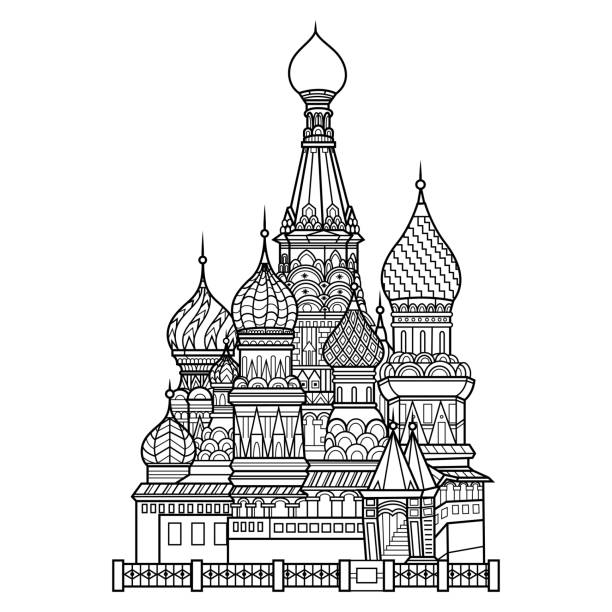 illustrations, cliparts, dessins animés et icônes de cathédrale saint basilics - fédération de russie illustrations