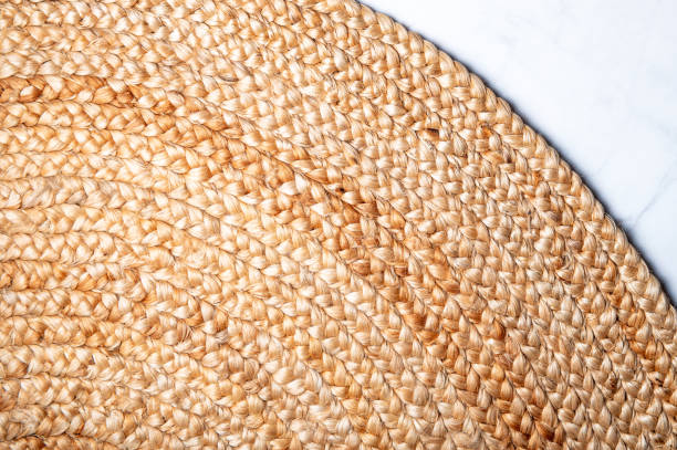 istock Jute rug, natural fiber carpet, 1306051279
