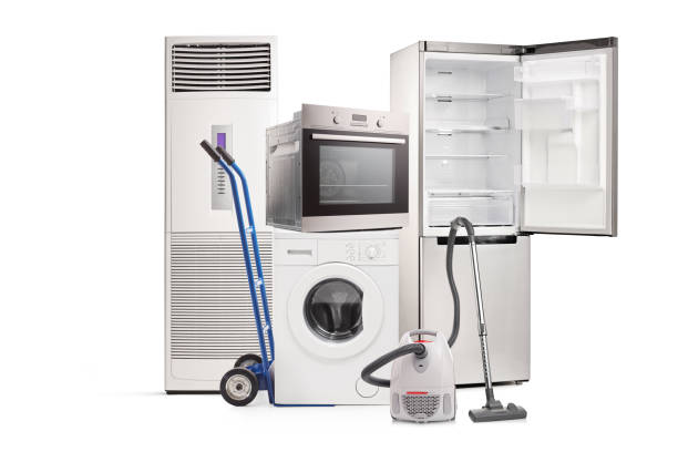 plan de studio des appareils electircal à la maison - appliance repairing clothes washer refrigerator photos et images de collection