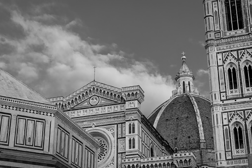 Santa Maria del Fiore Florence Duomo, black and white fine art