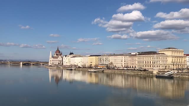 Budapest Downtown Danube River Springtime Cityscape
