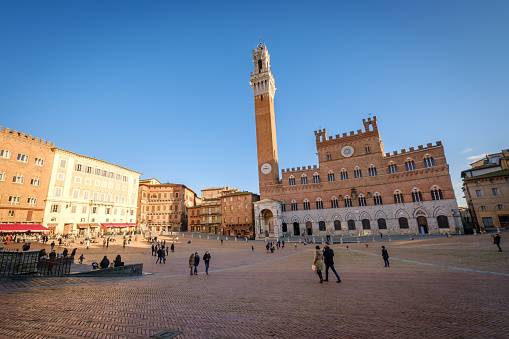 Piazza del Campo, Palazzo Pubblico, Siena, Italian style Square