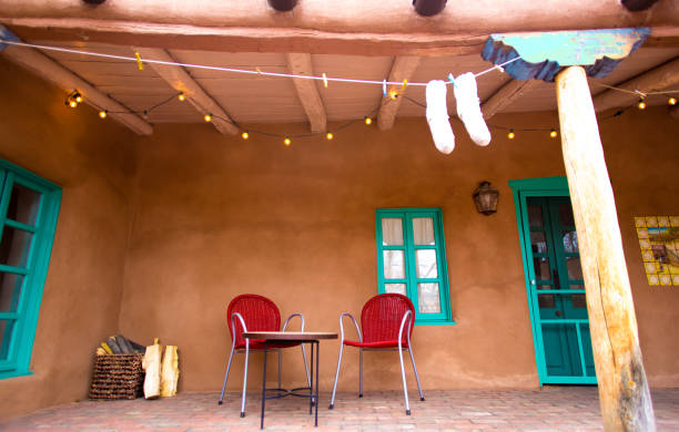 istock Santa Fe Style: Adobe House Exterior Portal 1306056655