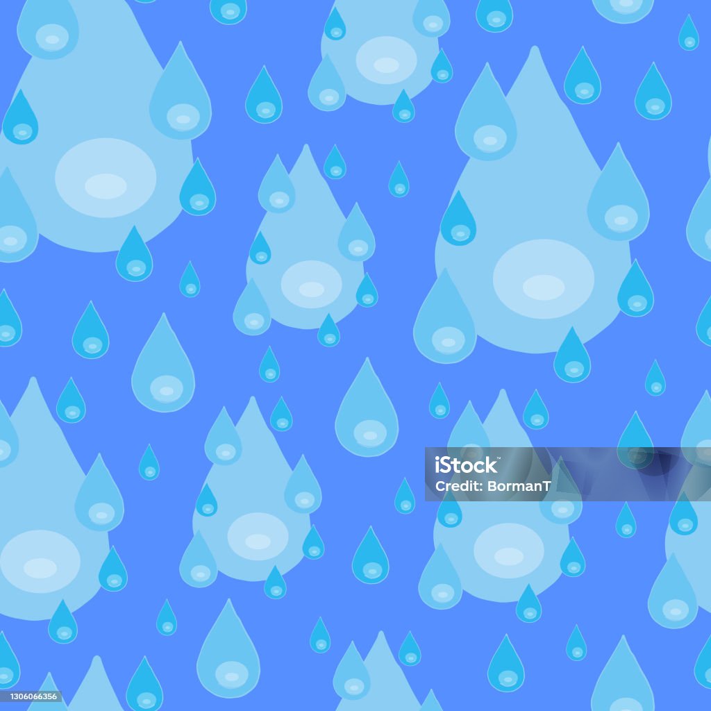 Water Drop Pattern Simple Water Drop Pattern Vector Seamless Pattern Many Drops Rain Shower Water ...