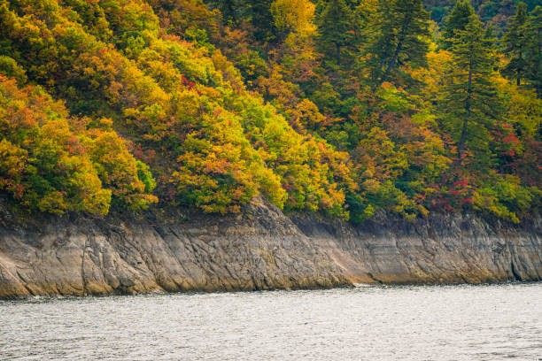 istock At Lake Akutadami with autumn color 1306067419