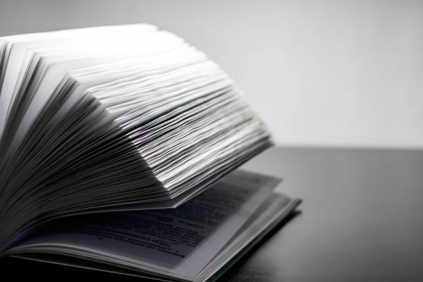 istock Illuminated open book pages in the dark closeup 1306069538