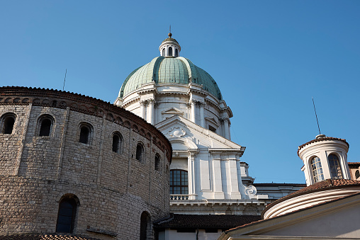 Bucharest, Romania. March 13, 2023: Exterior of Romanian Athenaeum concert hall in Bucharest.