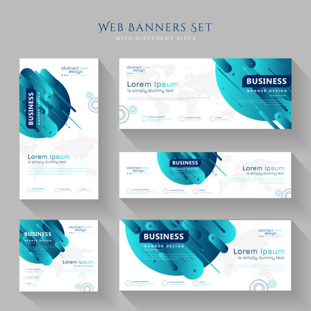 Set of Abstract Presentation Templates Set of Abstract Presentation Templates. Template design set for Brochures, flyer, leaflet, magazine, invitation card, annual report, Web Banner, Booklet, simple design newsletter template stock illustrations