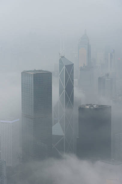 istock Foggy city 1306076625