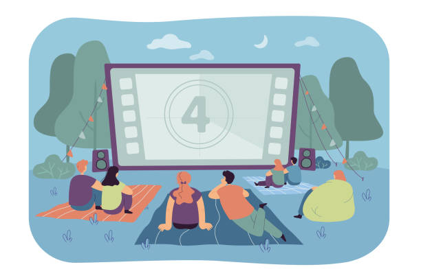 istock Friends watching movie in open air cinema 1306077741