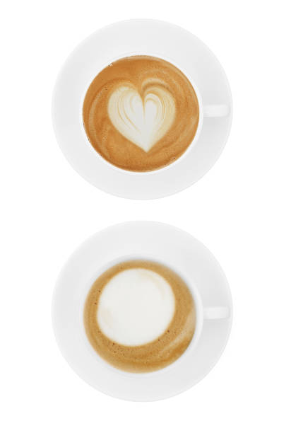 istock Top view coffee cup collection, coffee cup assortment with shape sign collection isolated on white background. Save with clipping path 1306080680