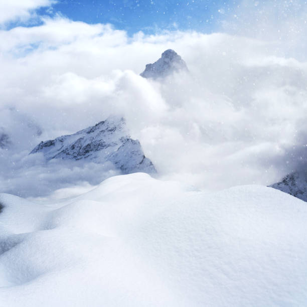 istock Winter in the mountains template background 1306082091