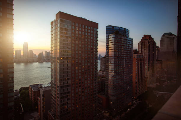 New York and Jersey City from the skyscraper window