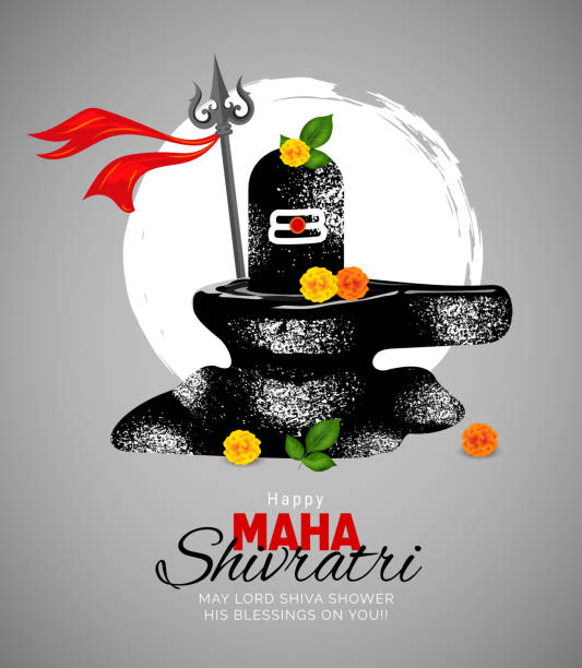 happy maha shivratri tło festiwalu. - lingam stock illustrations