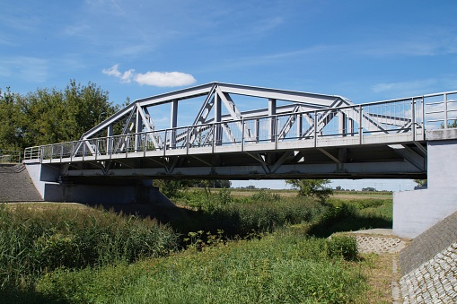 the world's first welded bridge over the Słudwia river in Maurzyce near Łowicz in Poland