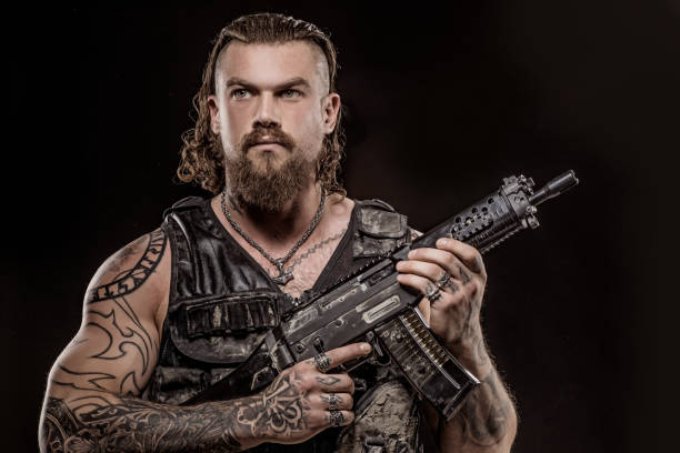 istock Modern urban warfare military Soldier in studio shoot 1306092380