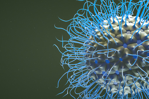 3d rendering of virus, bacteria model.
