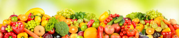 istock Wide pattern of ripe fruits and vegetables 1306093763