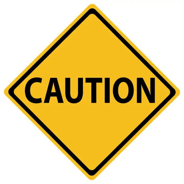 Vector illustration of Roadsign with a caution concept