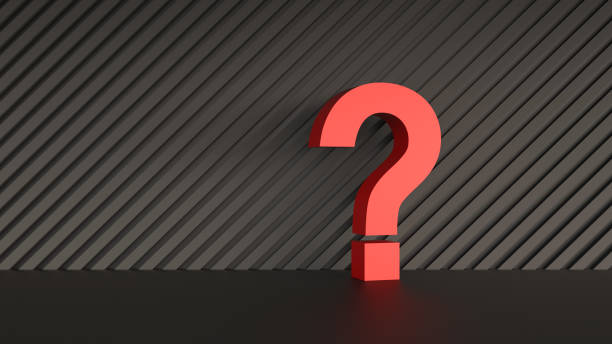 istock Red question mark on abstract black background with empty copy space on left side, FAQ Concept 1306096634